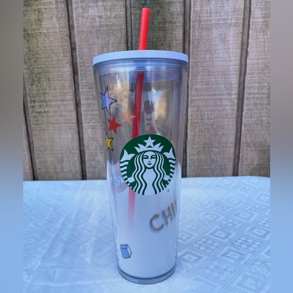 STARBUCKS Reusable Cold Cup w/ Lid and Straw